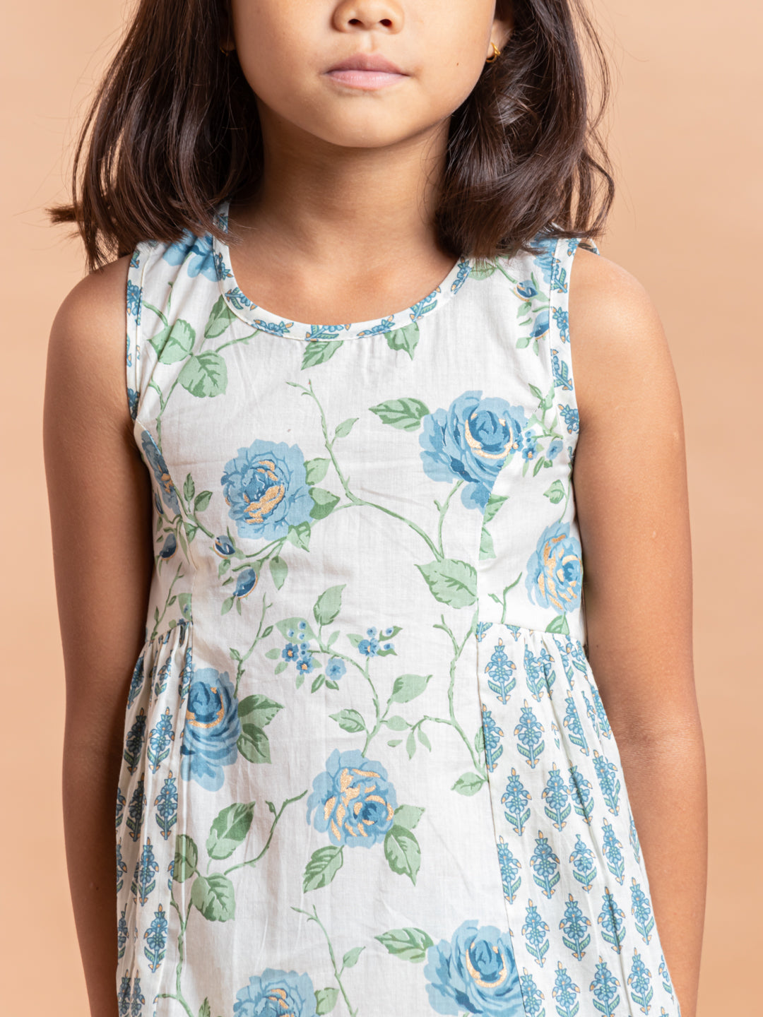 Girls Printed Dress- Luna Rose Blue