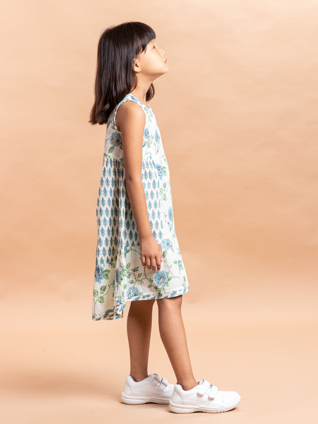 Girls Printed Dress- Luna Rose Blue