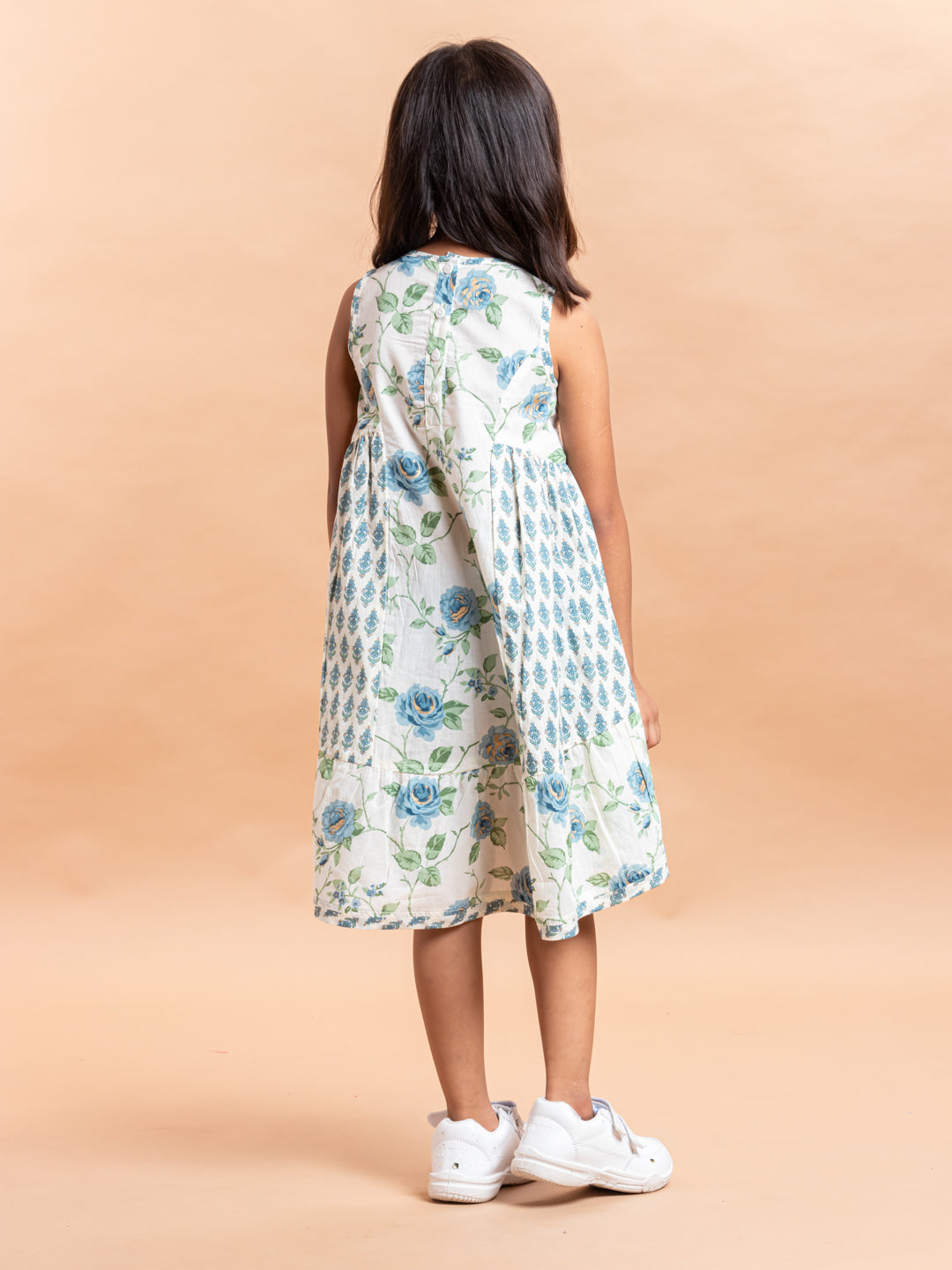 Girls Printed Dress- Luna Rose Blue