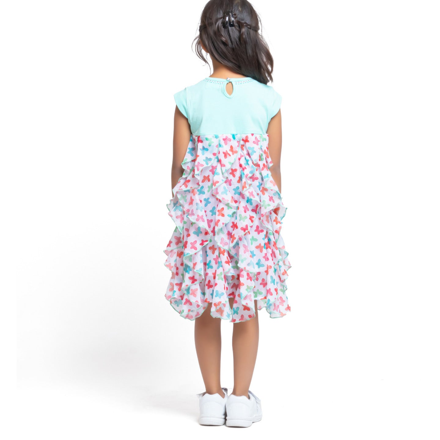 Sunny Dress Floral Ruffle Dress Butterfly print