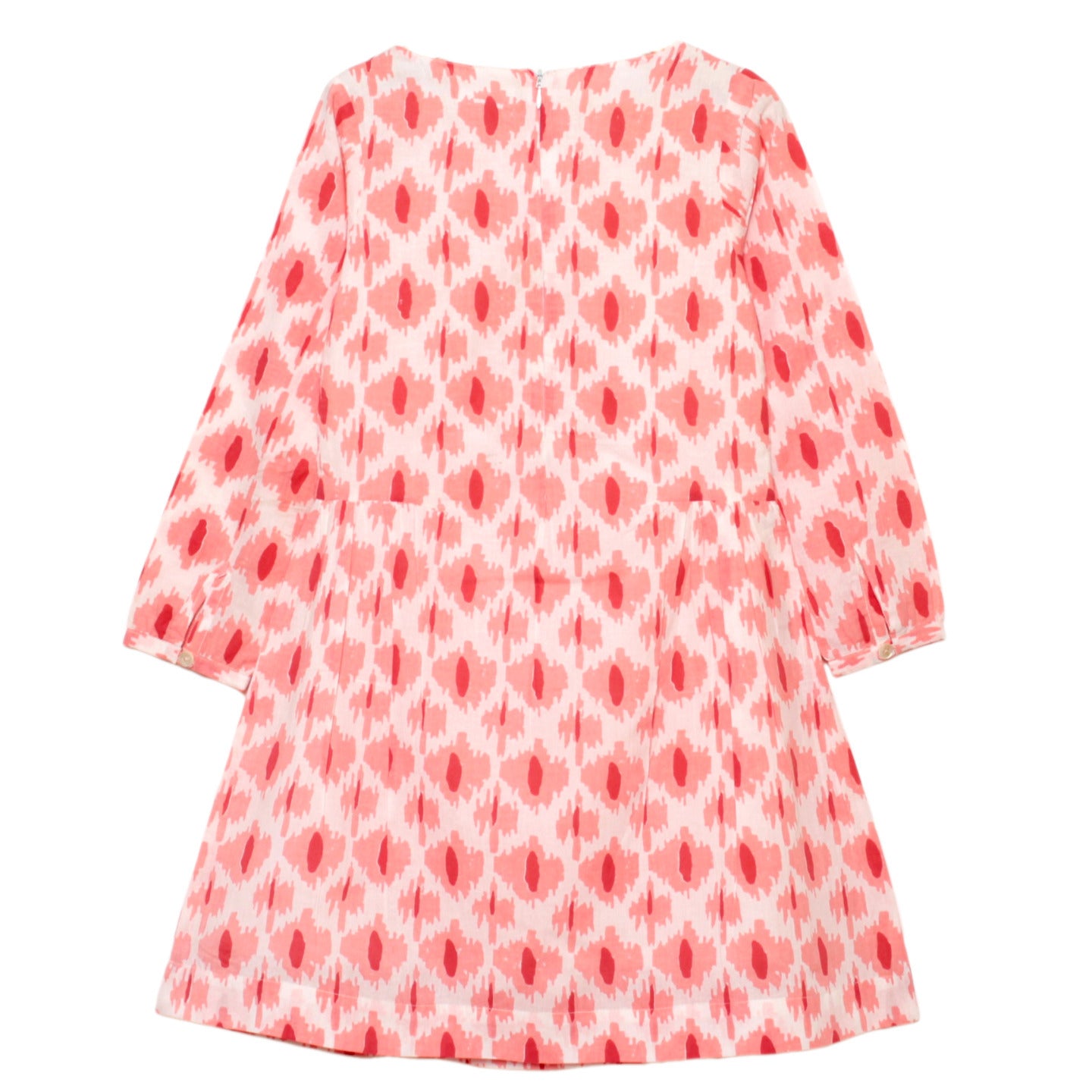 Girl's Printed Dress Ikkat Raza Red