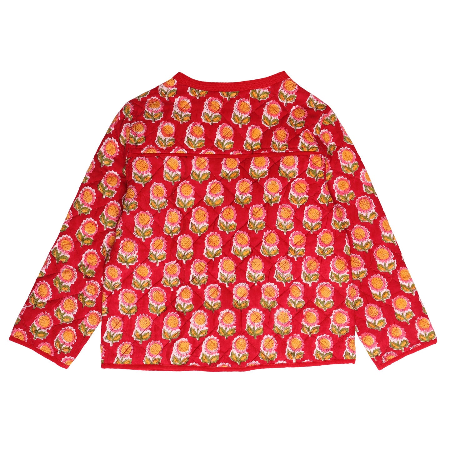 Quilted Reversible Jacket Sunflower Print