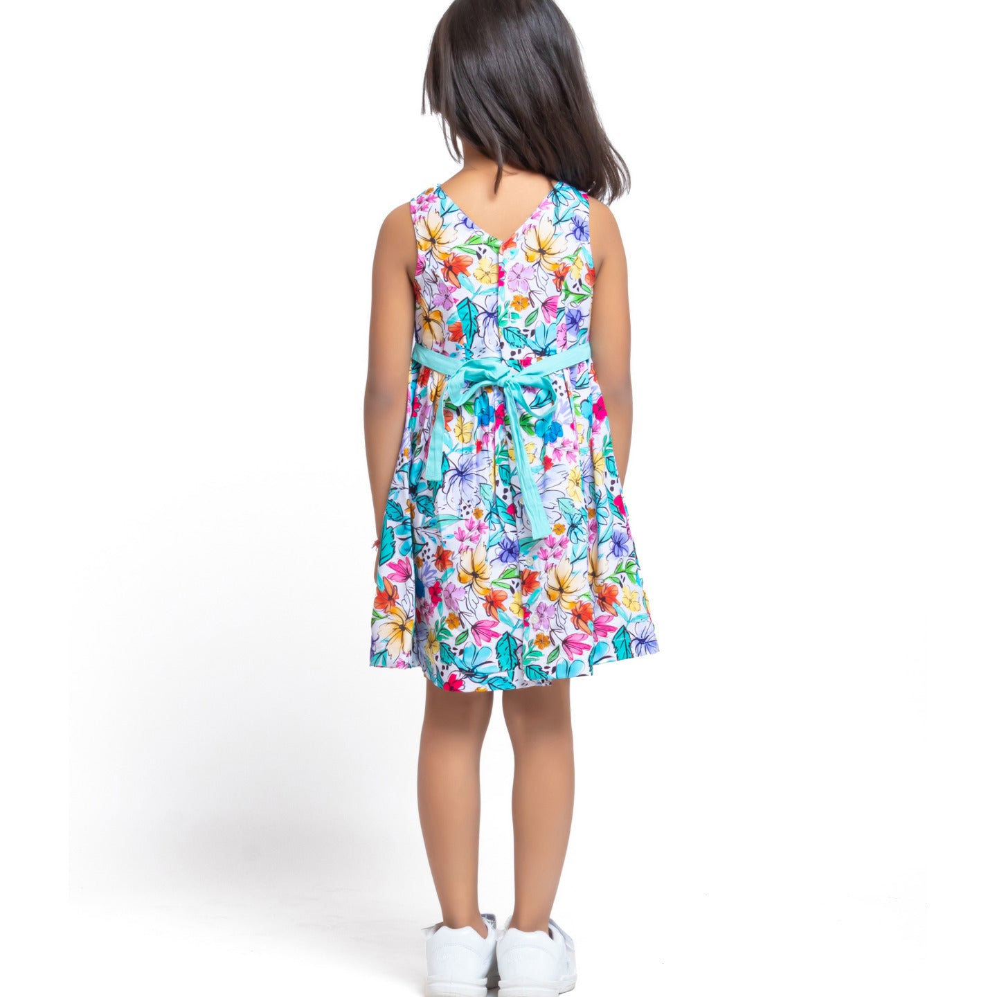 Garden Dress with crochet flowers Lily Multicolor