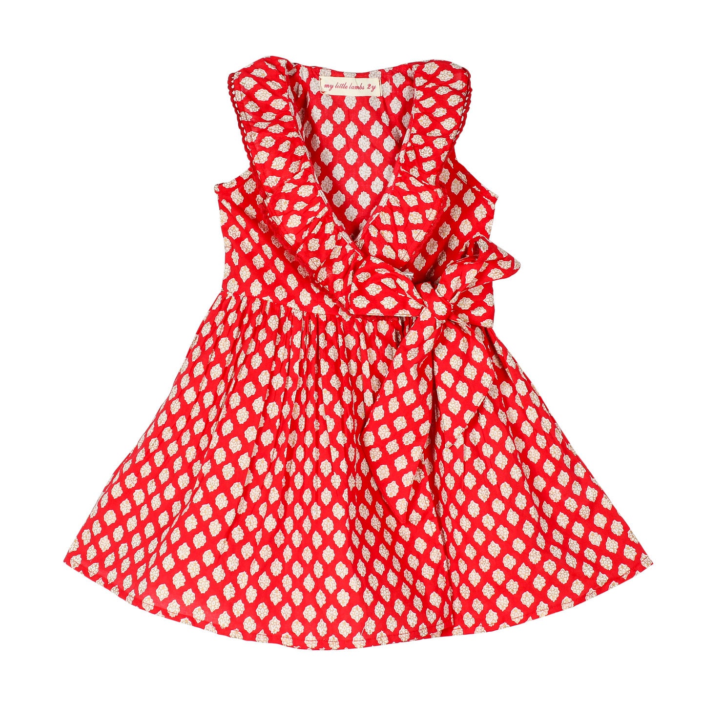Printed Wrap- Dress Garima Red