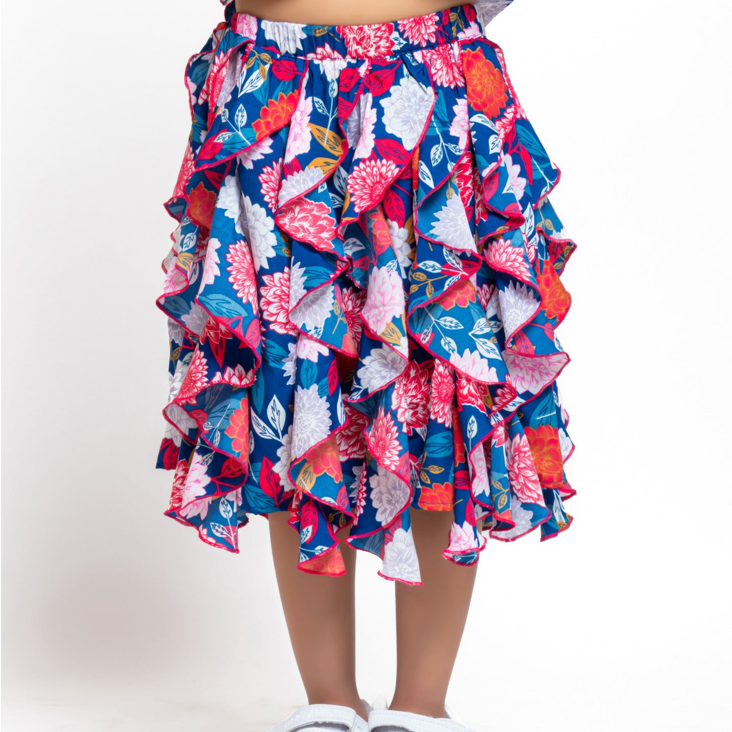 Mila Floral Coord Skirt Set Big Flower Blue