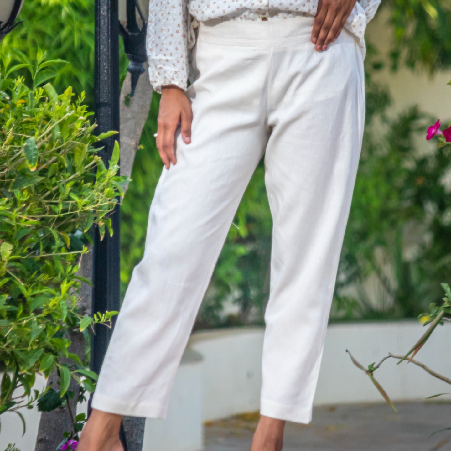 Women pants Linen White