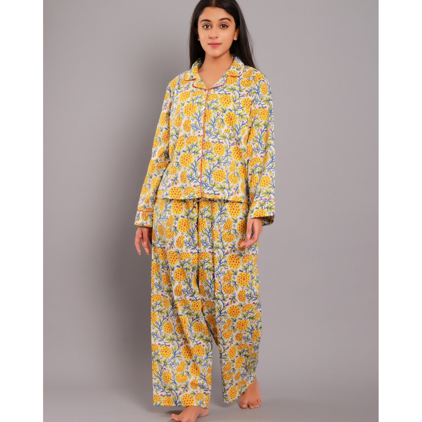 Marigold night Suit PJ Set Yellow