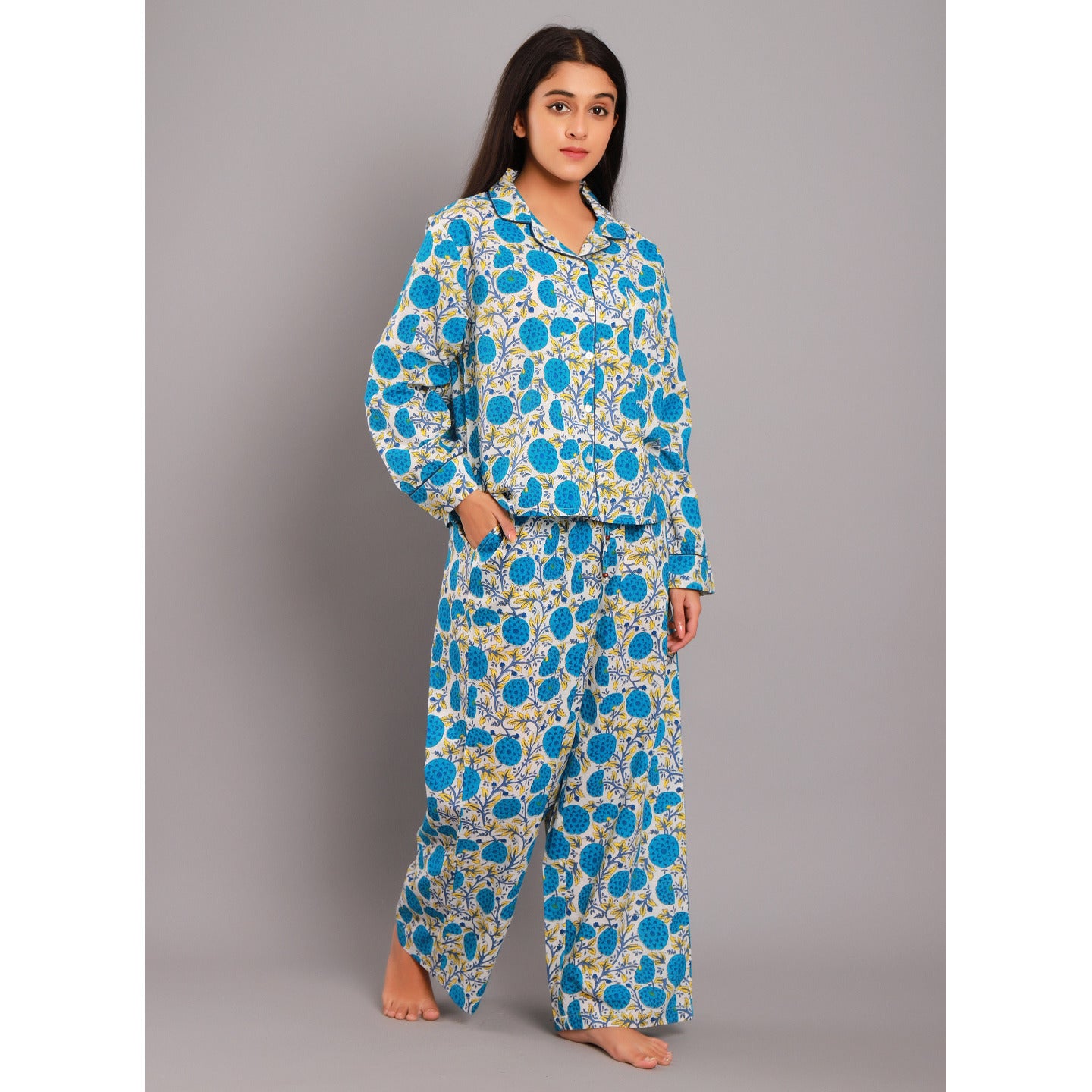 Marigold night Suit PJ Set Blue