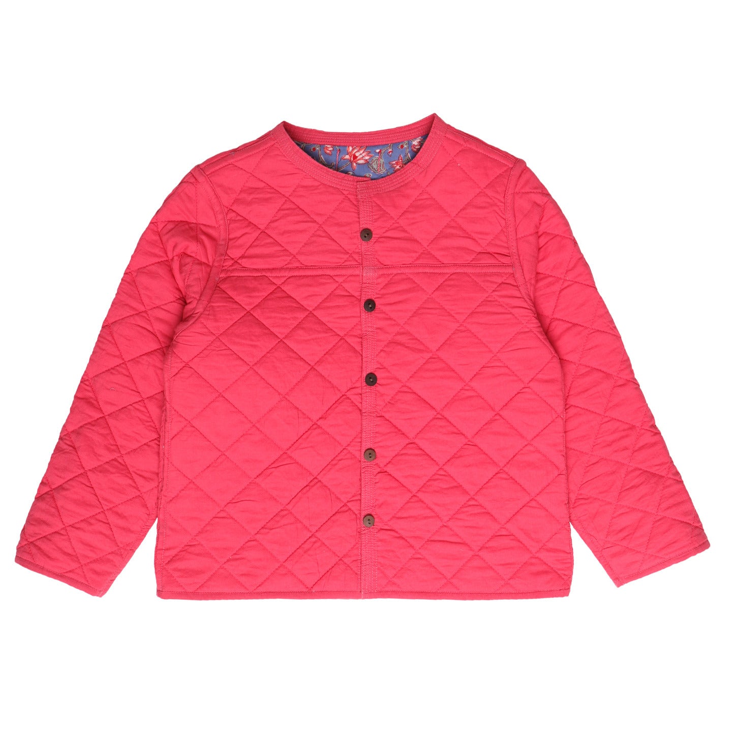 Quilted Reversible Jacket Lotus Print